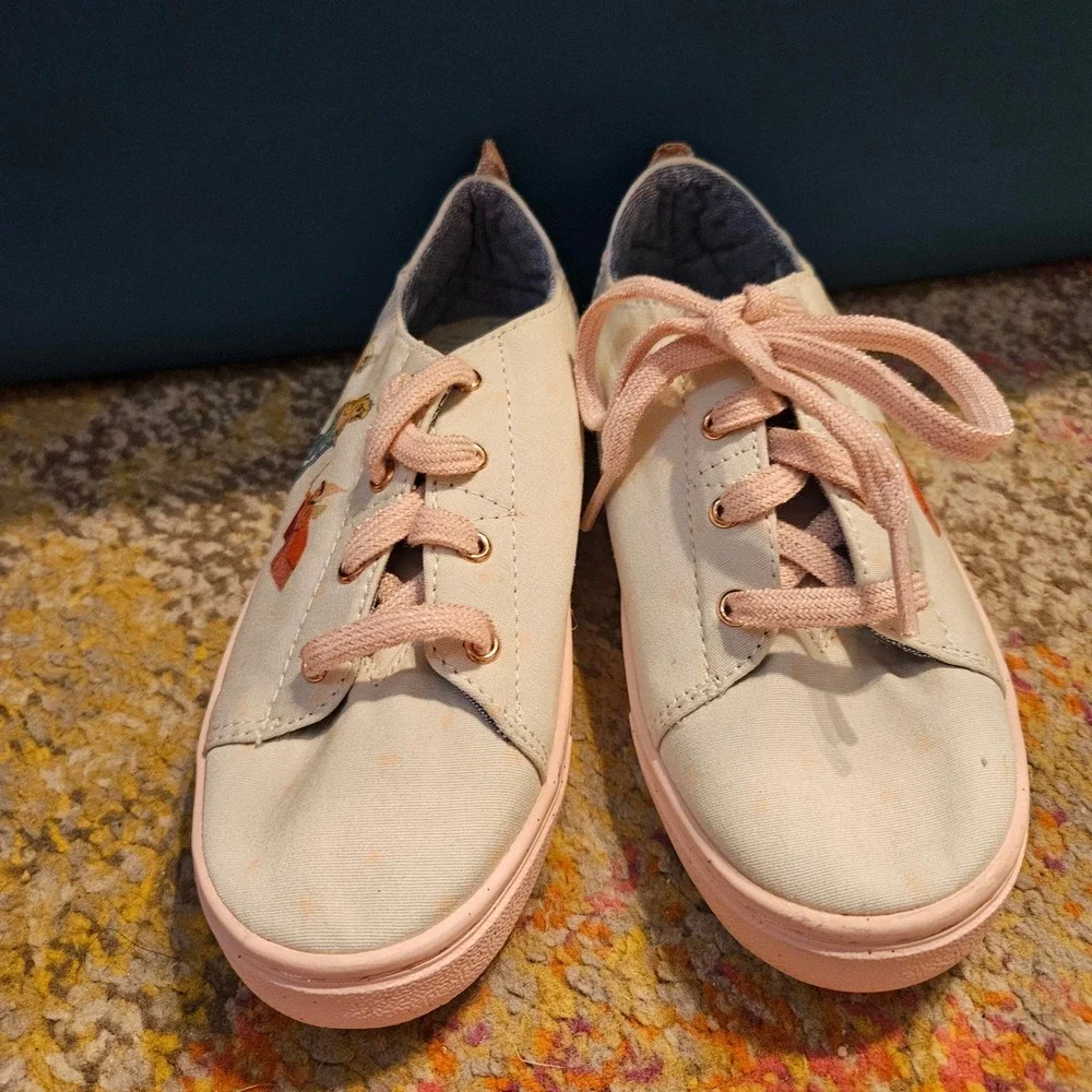 TOMS Disney Princess Aurora Sleeping Beauty Canvas Shoes‎ Girls Size 1